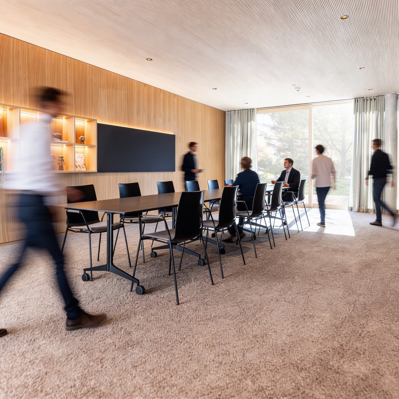 Menschen im Seminarraum des Campus Forums